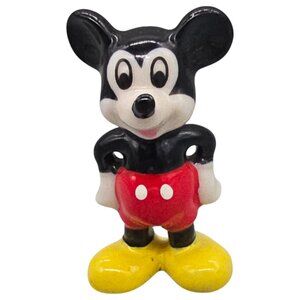 Vintage Disney Mickey Mouse 2" Figurine Porcelain Bone China Made in Taiwan Rare